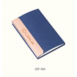 Elegant Blue Vegan Leather Card Holder with Custom Logo Engraving |  # IDF-0194