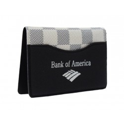 Black and White Design Card Holder with Flap and Front Pocket | Custom Logo Printing | CH-14