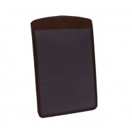 Dark Brown Card Holder with Tan Strip and See-Through Pocket | Custom Logo Printing | CH-4