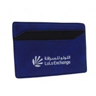 Dark Blue Card Holder with Black Strip | Custom Logo Printing | CH-7