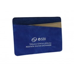 Blue Card Holder with Dark Blue and Beige Strips | Custom Logo Printing | CH-8