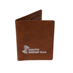 Brown Card Holder with Flap and See-Through Pocket | Logo Printing | CH-9