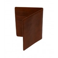 Brown Card Holder with Flap and See-Through Pocket | Logo Printing | CH-9