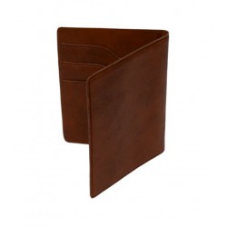 Brown Card Holder with Flap and See-Through Pocket | Logo Printing | CH-9